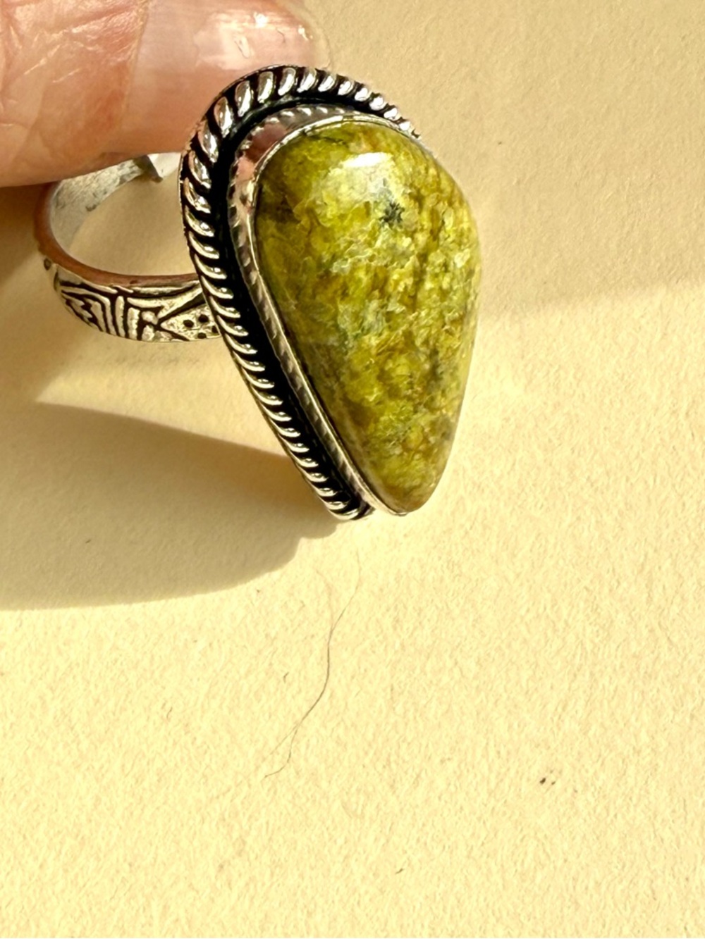 Forest Jasper Statement Ring Size 10 - Picture 5 of 7